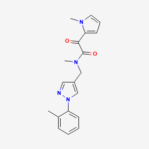 molecular formula C19H20N4O2 B5386727 N-methyl-N-{[1-(2-methylphenyl)-1H-pyrazol-4-yl]methyl}-2-(1-methyl-1H-pyrrol-2-yl)-2-oxoacetamide 