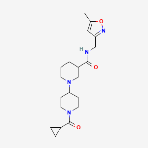 molecular formula C20H30N4O3 B5386741 1'-(cyclopropylcarbonyl)-N-[(5-methylisoxazol-3-yl)methyl]-1,4'-bipiperidine-3-carboxamide 