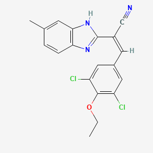 (2Z)-3-(3,5-dichloro-4-ethoxyphenyl)-2-(5-methyl-1H-benzimidazol-2-yl)prop-2-enenitrile