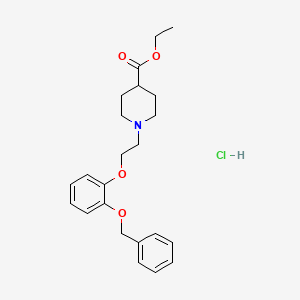 Ethyl 1-[2-(2-phenylmethoxyphenoxy)ethyl]piperidine-4-carboxylate;hydrochloride