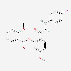 molecular formula C24H19FO5 B5386765 2-[3-(4-fluorophenyl)acryloyl]-5-methoxyphenyl 2-methoxybenzoate 