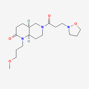 molecular formula C18H31N3O4 B5386779 (4aS*,8aR*)-6-(3-isoxazolidin-2-ylpropanoyl)-1-(3-methoxypropyl)octahydro-1,6-naphthyridin-2(1H)-one 