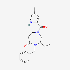 molecular formula C20H25N3O2 B5386814 4-benzyl-3-ethyl-1-[(4-methyl-1H-pyrrol-2-yl)carbonyl]-1,4-diazepan-5-one 