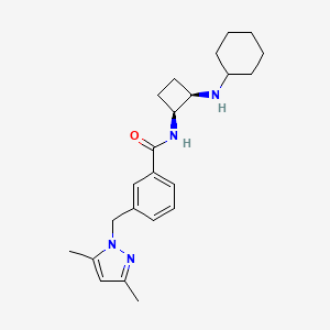 N-[(1S,2R)-2-(cyclohexylamino)cyclobutyl]-3-[(3,5-dimethylpyrazol-1-yl)methyl]benzamide