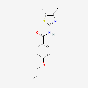 molecular formula C15H18N2O2S B5386840 N-(4,5-dimethyl-1,3-thiazol-2-yl)-4-propoxybenzamide 