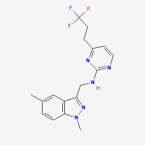 N-[(1,5-dimethyl-1H-indazol-3-yl)methyl]-4-(3,3,3-trifluoropropyl)pyrimidin-2-amine