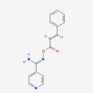 molecular formula C15H13N3O2 B5386878 N'-{[(2E)-3-phenylprop-2-enoyl]oxy}pyridine-4-carboximidamide 