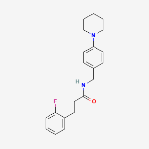 molecular formula C21H25FN2O B5386882 3-(2-fluorophenyl)-N-[4-(1-piperidinyl)benzyl]propanamide 