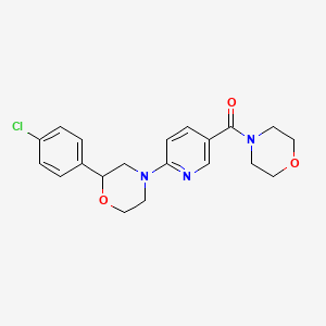 molecular formula C20H22ClN3O3 B5386888 2-(4-chlorophenyl)-4-[5-(morpholin-4-ylcarbonyl)pyridin-2-yl]morpholine 