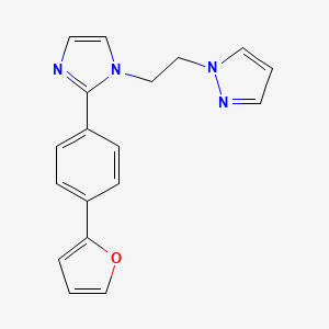 molecular formula C18H16N4O B5386893 1-(2-{2-[4-(2-furyl)phenyl]-1H-imidazol-1-yl}ethyl)-1H-pyrazole 