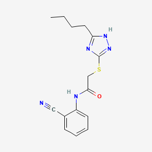 2-[(5-butyl-4H-1,2,4-triazol-3-yl)sulfanyl]-N-(2-cyanophenyl)acetamide