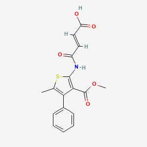 3-thiophenecarboxylic acid, 2-[[(2E)-3-carboxy-1-oxo-2-propenyl]amino]-5-methyl-4-phenyl-, 3-methyl ester