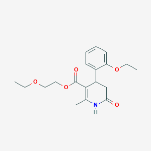 molecular formula C19H25NO5 B5386943 2-Ethoxyethyl 4-(2-ethoxyphenyl)-2-methyl-6-oxo-1,4,5,6-tetrahydropyridine-3-carboxylate 