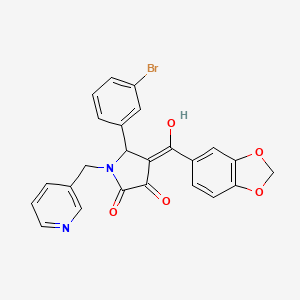 molecular formula C24H17BrN2O5 B5386947 4-(1,3-benzodioxol-5-ylcarbonyl)-5-(3-bromophenyl)-3-hydroxy-1-(3-pyridinylmethyl)-1,5-dihydro-2H-pyrrol-2-one 