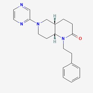 molecular formula C20H24N4O B5386995 (4aS,8aR)-1-(2-phenylethyl)-6-pyrazin-2-yl-4,4a,5,7,8,8a-hexahydro-3H-1,6-naphthyridin-2-one 