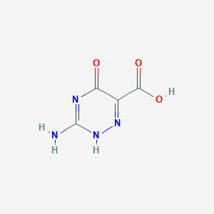 molecular formula C4H4N4O3 B053870 3-amino-5-oxo-2H-1,2,4-triazine-6-carboxylic acid CAS No. 116496-93-6