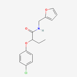 molecular formula C15H16ClNO3 B5387007 2-(4-chlorophenoxy)-N-(furan-2-ylmethyl)butanamide 