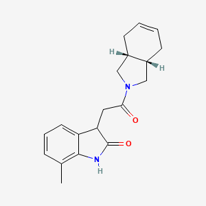 3-[2-[(3aR,7aS)-1,3,3a,4,7,7a-hexahydroisoindol-2-yl]-2-oxoethyl]-7-methyl-1,3-dihydroindol-2-one