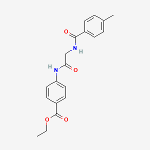 molecular formula C19H20N2O4 B5387022 ethyl 4-{[N-(4-methylbenzoyl)glycyl]amino}benzoate 