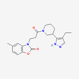 3-{3-[3-(4-ethyl-1H-pyrazol-5-yl)piperidin-1-yl]-3-oxopropyl}-5-methyl-1,3-benzoxazol-2(3H)-one