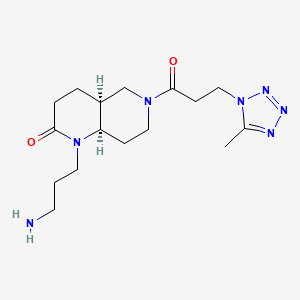 molecular formula C16H27N7O2 B5387062 rel-(4aS,8aR)-1-(3-aminopropyl)-6-[3-(5-methyl-1H-tetrazol-1-yl)propanoyl]octahydro-1,6-naphthyridin-2(1H)-one hydrochloride 