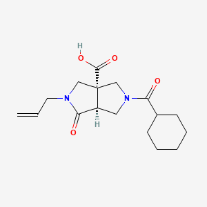 molecular formula C17H24N2O4 B5387081 (3aS,6aS)-2-(cyclohexanecarbonyl)-6-oxo-5-prop-2-enyl-1,3,4,6a-tetrahydropyrrolo[3,4-c]pyrrole-3a-carboxylic acid 