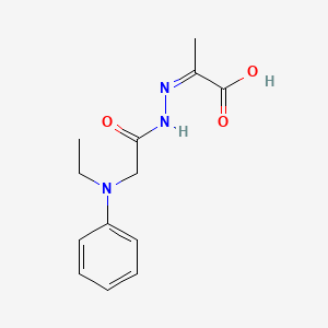 molecular formula C13H17N3O3 B5387119 (2E)-2-(2-{[ethyl(phenyl)amino]acetyl}hydrazinylidene)propanoic acid (non-preferred name) 