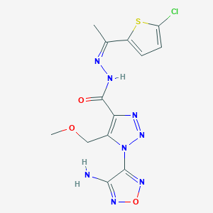 1-(4-amino-1,2,5-oxadiazol-3-yl)-N'-[(1Z)-1-(5-chlorothiophen-2-yl)ethylidene]-5-(methoxymethyl)-1H-1,2,3-triazole-4-carbohydrazide