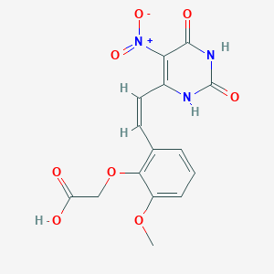 2-[2-methoxy-6-[(Z)-2-(5-nitro-2,4-dioxo-1H-pyrimidin-6-yl)ethenyl]phenoxy]acetic acid