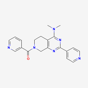 molecular formula C20H20N6O B5387176 N,N-dimethyl-2-(4-pyridinyl)-7-(3-pyridinylcarbonyl)-5,6,7,8-tetrahydropyrido[3,4-d]pyrimidin-4-amine 