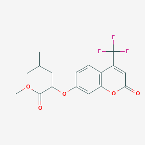 molecular formula C17H17F3O5 B5387188 methyl 4-methyl-2-{[2-oxo-4-(trifluoromethyl)-2H-chromen-7-yl]oxy}pentanoate 