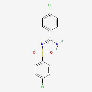 molecular formula C13H10Cl2N2O2S B5387190 4-chloro-N'-[(4-chlorophenyl)sulfonyl]benzenecarboximidamide 