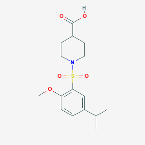 molecular formula C16H23NO5S B5387191 1-[(5-isopropyl-2-methoxyphenyl)sulfonyl]-4-piperidinecarboxylic acid 