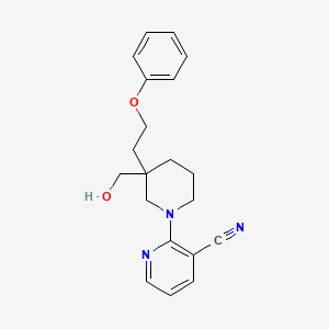 2-[3-(hydroxymethyl)-3-(2-phenoxyethyl)piperidin-1-yl]nicotinonitrile