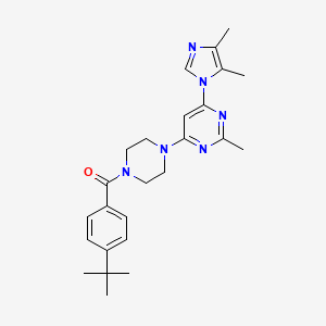 molecular formula C25H32N6O B5387217 4-[4-(4-tert-butylbenzoyl)-1-piperazinyl]-6-(4,5-dimethyl-1H-imidazol-1-yl)-2-methylpyrimidine 