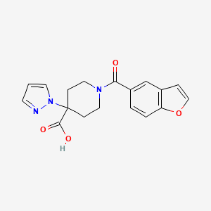 1-(1-benzofuran-5-ylcarbonyl)-4-(1H-pyrazol-1-yl)piperidine-4-carboxylic acid