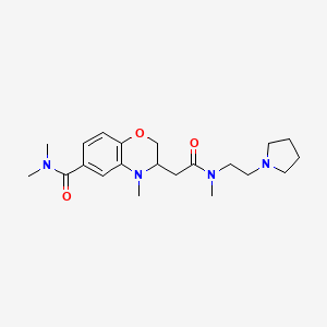 molecular formula C21H32N4O3 B5387232 N,N,4-trimethyl-3-{2-[methyl(2-pyrrolidin-1-ylethyl)amino]-2-oxoethyl}-3,4-dihydro-2H-1,4-benzoxazine-6-carboxamide 