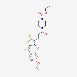 ethyl 4-{3-[5-(4-ethoxybenzylidene)-4-oxo-2-thioxo-1,3-thiazolidin-3-yl]propanoyl}-1-piperazinecarboxylate