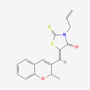 molecular formula C17H15NO2S2 B5387286 3-allyl-5-[(2-methyl-2H-chromen-3-yl)methylene]-2-thioxo-1,3-thiazolidin-4-one 