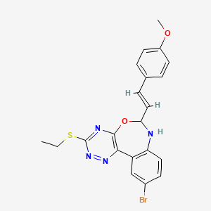 10-bromo-3-(ethylthio)-6-[2-(4-methoxyphenyl)vinyl]-6,7-dihydro[1,2,4]triazino[5,6-d][3,1]benzoxazepine