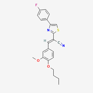 molecular formula C23H21FN2O2S B5387316 3-(4-butoxy-3-methoxyphenyl)-2-[4-(4-fluorophenyl)-1,3-thiazol-2-yl]acrylonitrile 