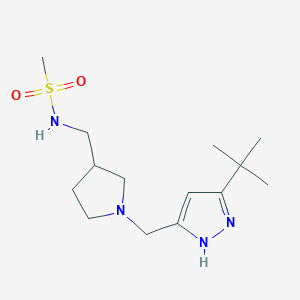 molecular formula C14H26N4O2S B5387323 N-({1-[(5-tert-butyl-1H-pyrazol-3-yl)methyl]pyrrolidin-3-yl}methyl)methanesulfonamide 