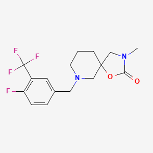 molecular formula C16H18F4N2O2 B5387367 7-[4-fluoro-3-(trifluoromethyl)benzyl]-3-methyl-1-oxa-3,7-diazaspiro[4.5]decan-2-one 