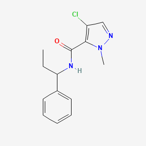 molecular formula C14H16ClN3O B5387410 4-chloro-1-methyl-N-(1-phenylpropyl)-1H-pyrazole-5-carboxamide 