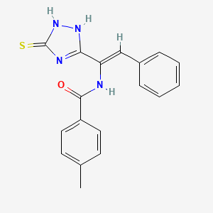 molecular formula C18H16N4OS B5387445 4-methyl-N-[2-phenyl-1-(5-thioxo-4,5-dihydro-1H-1,2,4-triazol-3-yl)vinyl]benzamide 