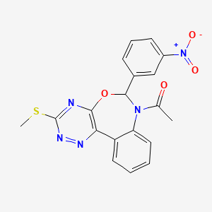 7-acetyl-3-(methylthio)-6-(3-nitrophenyl)-6,7-dihydro[1,2,4]triazino[5,6-d][3,1]benzoxazepine