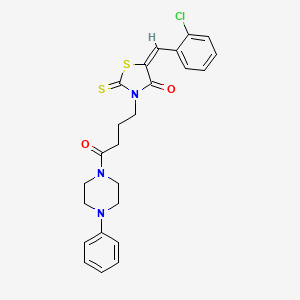 molecular formula C24H24ClN3O2S2 B5387463 5-(2-chlorobenzylidene)-3-[4-oxo-4-(4-phenyl-1-piperazinyl)butyl]-2-thioxo-1,3-thiazolidin-4-one 