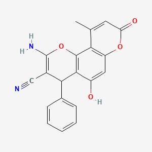 2-amino-5-hydroxy-10-methyl-8-oxo-4-phenyl-4H-pyrano[2,3-h]chromene-3-carbonitrile