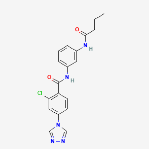 molecular formula C19H18ClN5O2 B5387525 N-[3-(butanoylamino)phenyl]-2-chloro-4-(1,2,4-triazol-4-yl)benzamide 