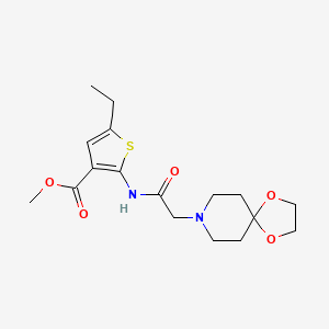 methyl 2-[(1,4-dioxa-8-azaspiro[4.5]dec-8-ylacetyl)amino]-5-ethyl-3-thiophenecarboxylate